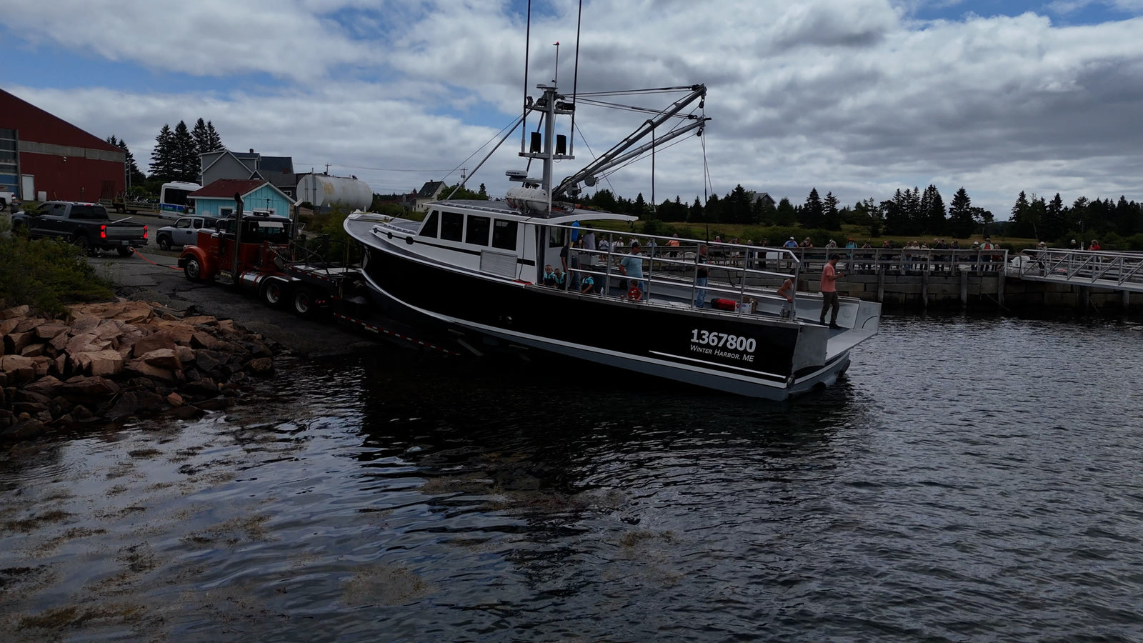The Allie Alayna coming off the trailer on launch day